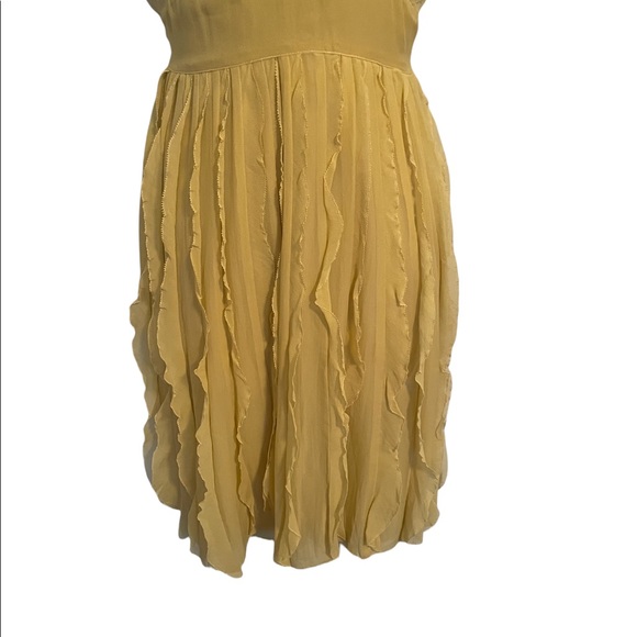 DKNY Yellow Chiffon Dress Size 4 - Picture 4 of 9